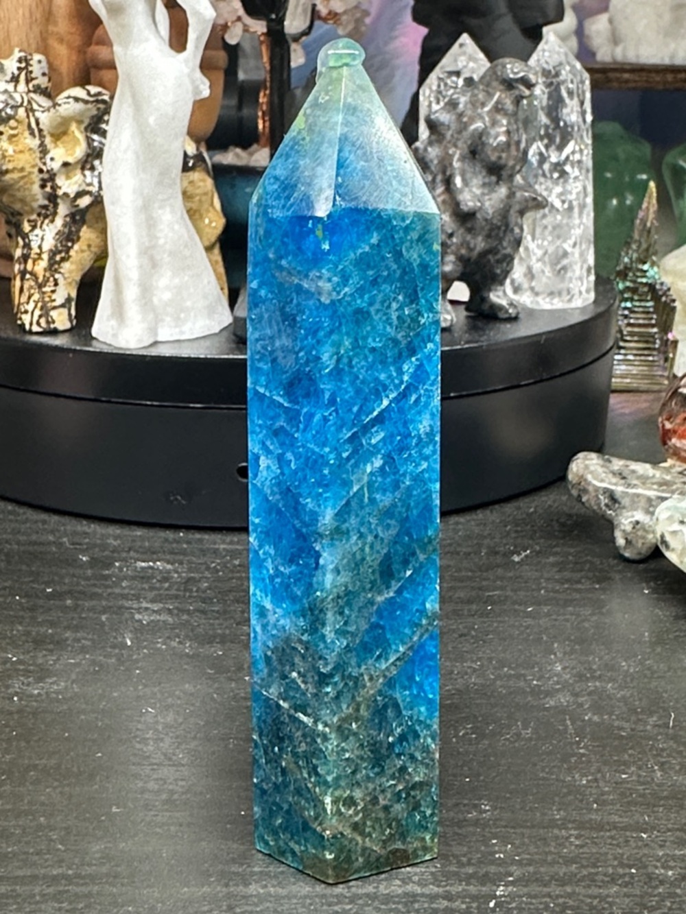 Blue Apatite Crystal Tower